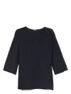 Emporio Armani Asv Recycled Cashmere Jumper With Kimono Sleeves In Blue