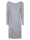 Emporio Armani Cady Short Dress In Gray