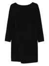 Emporio Armani Draped Short Dress Cuff Zips In Black