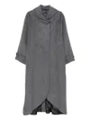 Emporio Armani Mid-length Coat With Collar And Back Vent In Gray