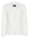 Emporio Armani Single-breasted Blazer In Grey
