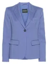 Emporio Armani Cotton Blend Single-breasted Blazer In Purple