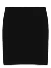 Emporio Armani Cotton Midi Skirt Back Slit In Black