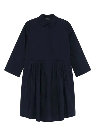 Emporio Armani Women's Cotton Shirt Dress In Blue
