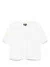 Emporio Armani Crew Neck Cotton T-shirt With Drawstring Hem In White