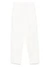 Emporio Armani Cotton Trousers With Ankle Zips And Side Slits In White