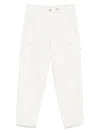 Emporio Armani Cotton Trousers Button Detail In White