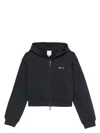 Emporio Armani Cotton Zipped Hoodie In Black