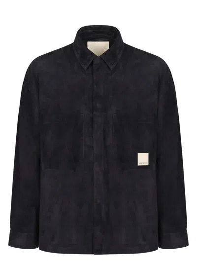 Emporio Armani Women's Dark Suede Shirt In Blue