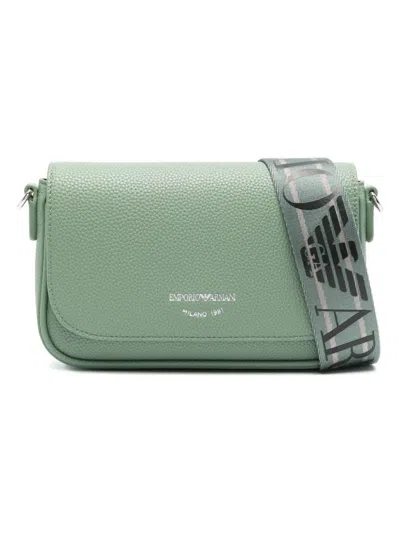 Emporio Armani Official Store Deer-print Camera Case With Shoulder Strap In Green