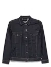 Emporio Armani Cotton Denim Jacket With Buttoned Cuffs In Blue