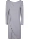 Emporio Armani Cady Short Dress In Gray