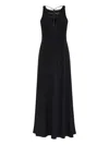 Emporio Armani Long Dress With Flared Hem And Scoop Back In Black