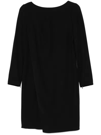 Emporio Armani Black Pleat-detail Mini Dress