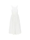 Emporio Armani Long Dress In Poplin With Smocked Motif In Transparent