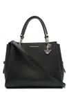 Emporio Armani Pebbled Effect Chain Strap Tote Bag In Black