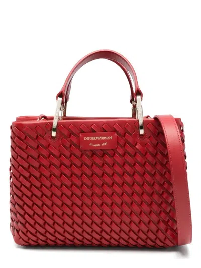 Emporio Armani Women's  Woven Tote Bag In Red