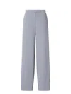 Emporio Armani Palazzo Trousers In Fluid Armure Fabric