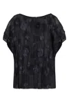 Emporio Armani Gathered Jacquard Blouse In Blue