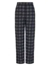 Emporio Armani Tweed Straight-leg Trousers In Blue