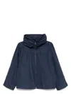 Emporio Armani Drawstring Hem Hooded Blouson Jacket In Blue