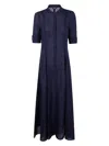 Emporio Armani Icon Linen Blend Chambray Maxi Dress