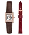 Emporio Armani Women's Interchangeable Leather Strap Watch Set, 26mm In Brown
