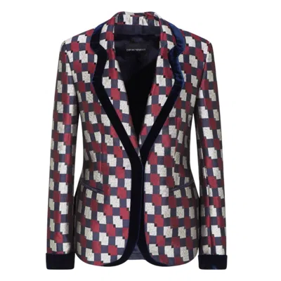 Emporio Armani Pattern-printed Single-breasted Blazer In Multi