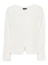 Emporio Armani Herringbone-pattern Zip-up Jacket In White