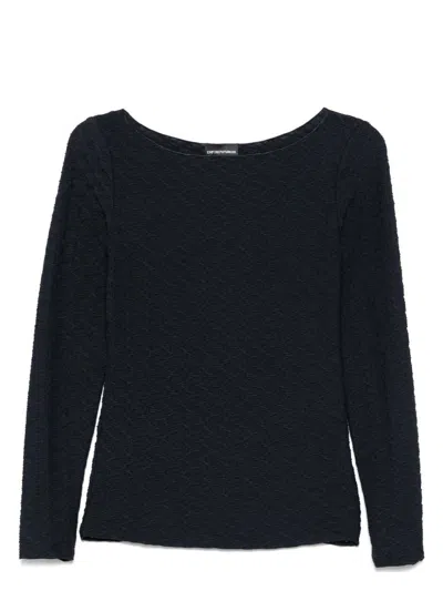 EMPORIO ARMANI WOMEN'S JACQUARD BOAT-NECK TOP