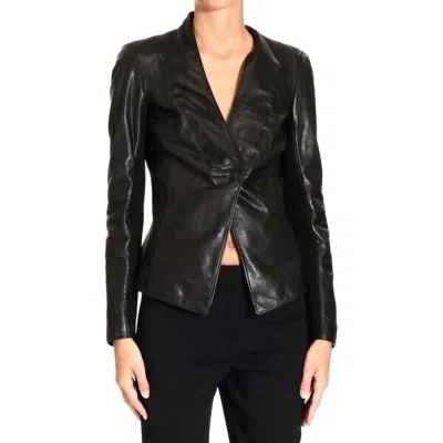 Emporio Armani Women's Leather Jacket In Brown