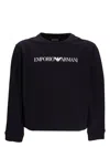 Emporio Armani French Terrycloth Logo Sweatshirt In Blue