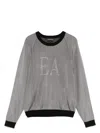 Emporio Armani Jacquard Logo Viscose Sweater In Grey