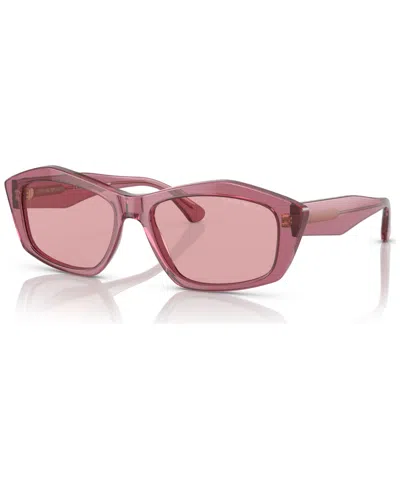 Emporio Armani Women's Low Bridge Fit Sunglasses, Ea4187f In Pink
