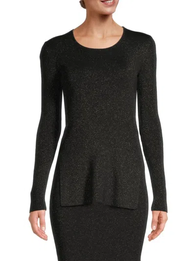 EMPORIO ARMANI WOMEN'S METALLIC KNIT LONG-SLEEVE BLOUSE