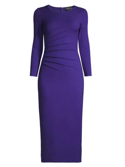 Emporio Armani Women's Milano Jersey Pleated Maxi Dress In Dark Purple