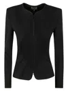 Emporio Armani Milano Stitch Shoulder Pads Jacket In Black