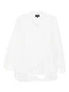 Emporio Armani Neck Tie Blouse High-low Hem In White