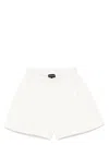 Emporio Armani Cotton Shorts In Organic Fabric In White
