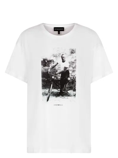 EMPORIO ARMANI WOMEN'S PRINTED COTTON T-SHIRT
