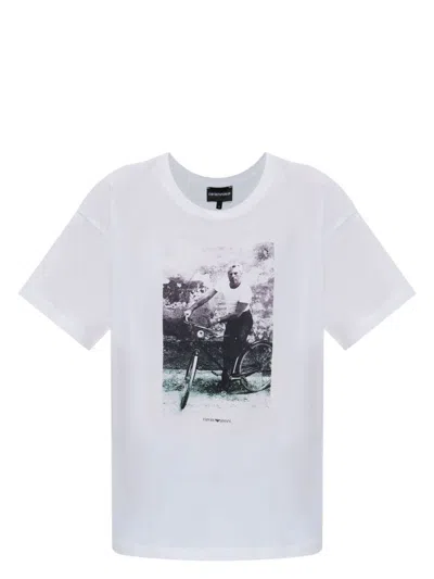 EMPORIO ARMANI WOMEN'S PRINTED COTTON T-SHIRT