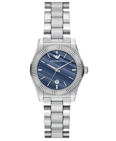 Emporio Armani Women's Quartz Three-hand Silver Stainless Steel Watch, 32mm