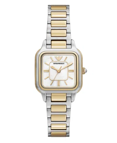 Emporio Armani Women's Quartz Three-hand Two-tone Stainless Steel Watch, 35mm In Multi