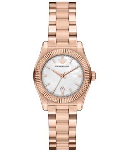 Emporio Armani Women's Quartz Three-hand Rose Gold Stainless Steel Watch, 32mm