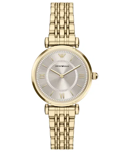 Emporio Armani Women's Quartz Two-hand Gold Stainless Steel Watch, 32mm
