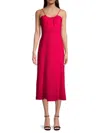 Emporio Armani Sleeveless Scoop-neck Crepe Midi Dress In Strawberry