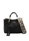 Emporio Armani Myea Black Shopper Bag With Pouch In Multicolor