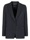 Emporio Armani Single-breasted One Button Jacket In Blue