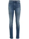 Emporio Armani Skinny Fit Denim Cotton Jeans In Clear Blue