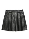 Emporio Armani Stylish Leather Skirt With Pleats And Pockets In Black
